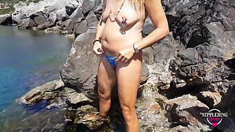 Amateur Wife Shows Off Pierced Nipples And Flashes Public Beach Nudity